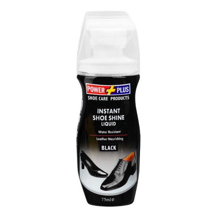 Power Plus Black Shoe Polish Liquid, 75ml