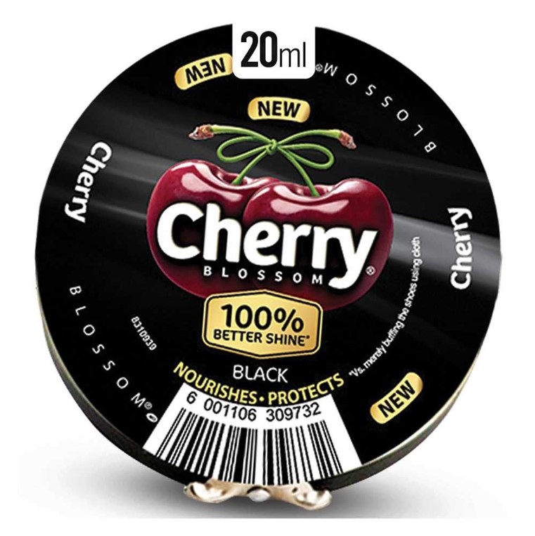 Cherry Blossom Black Shoe Polish, 20ml