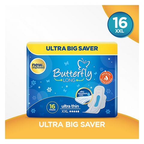 Butterfly Long Wide Size Ultra Napkins, XXL, 16-Pack