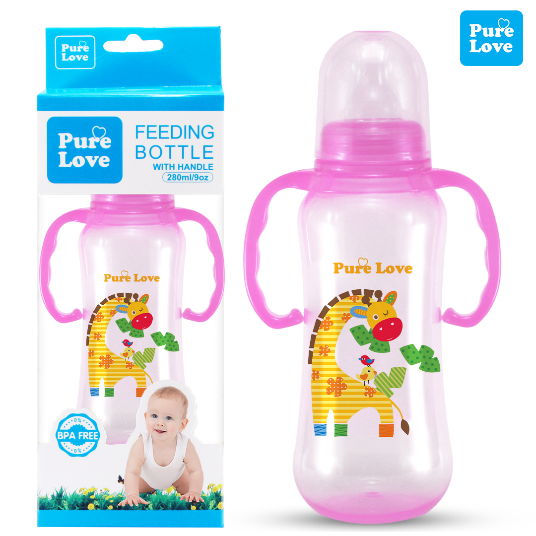 Pure Love Baby Feeding Bottle With Handle  - Crystal 160ml/5.4oz