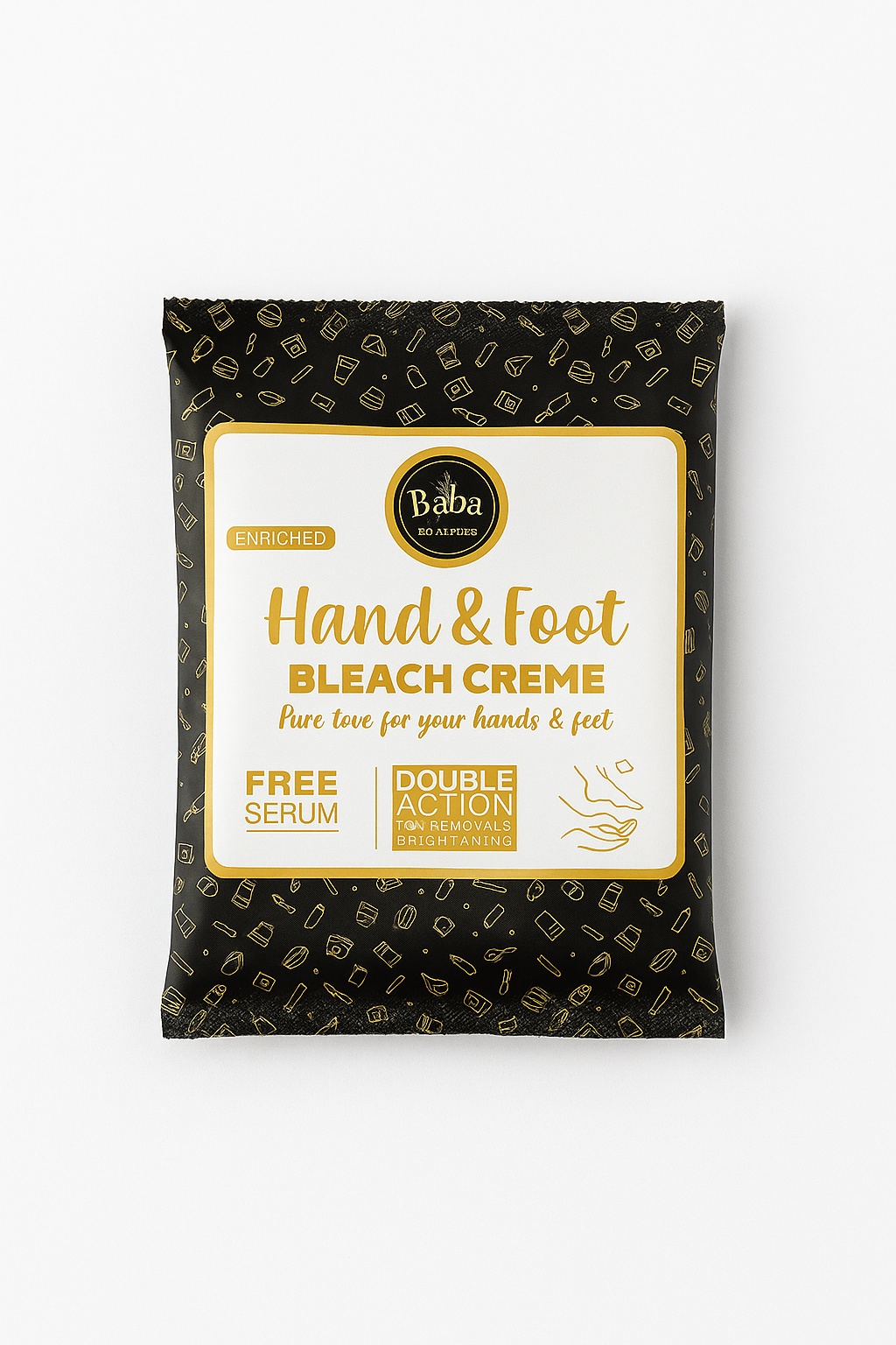 Baba Cosmetics Hand &amp; Foot Bleach Cream – Sachet Pack (Rs.80