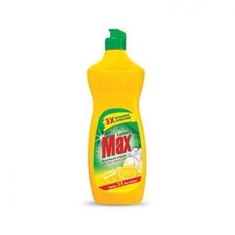 Lemon Max Dishwash Liquid Bottle with Lemon Juice – 275ml