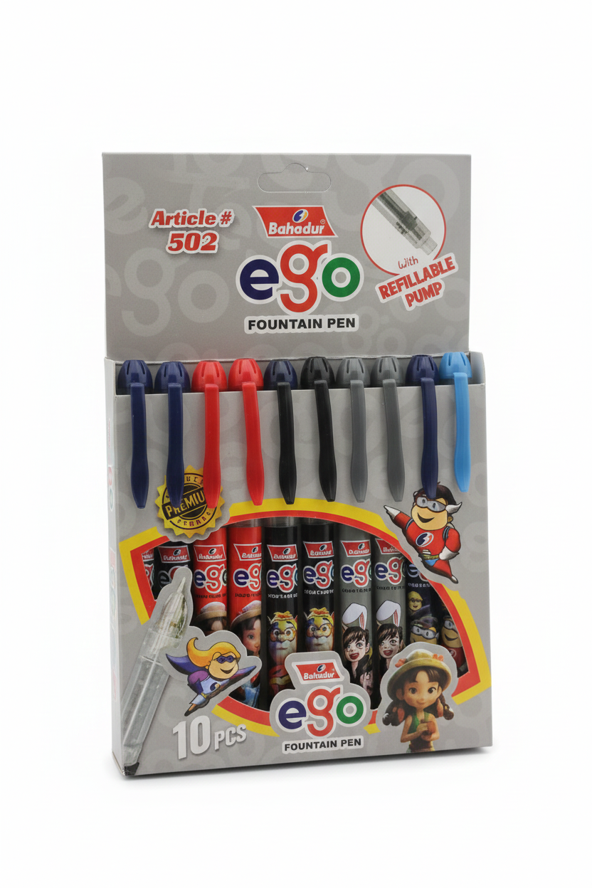 Bahadur Ego Fountain Pen – Article #502 (10 Pcs Pack)