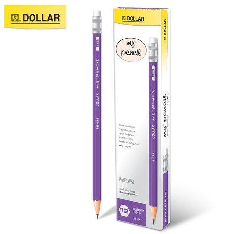 Dollar my pencil pT 444, 2HB rubber tipped, 12's box