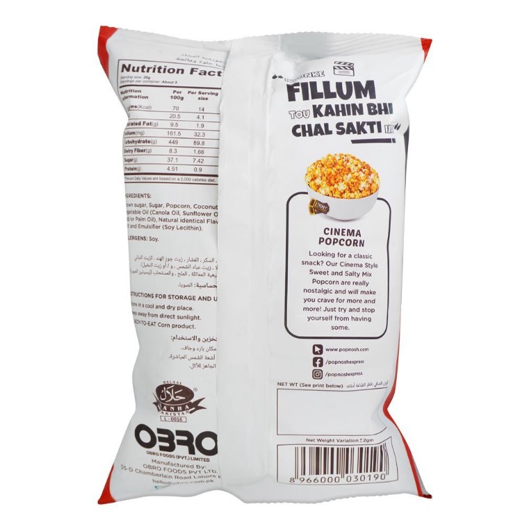 Pop Nosh Sweet &amp; Salty Cinema Pop Corn, 60g