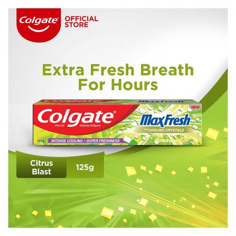 Colgate MaxFresh Green Gel Citrus Blast Toothpaste 125g+25g 20% Extra Free