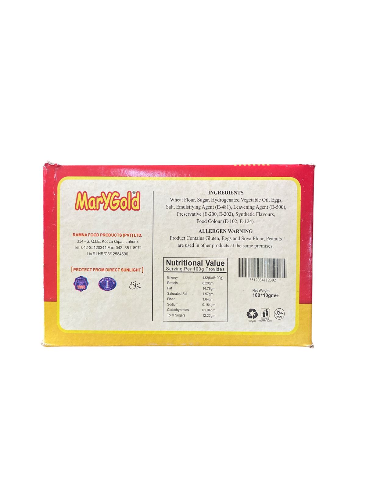 MaryGold Fruit Cake 180g