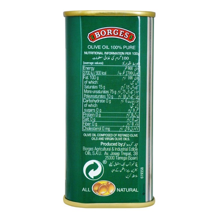 Borges Pure Olive Massage Oil Tin, 100ml