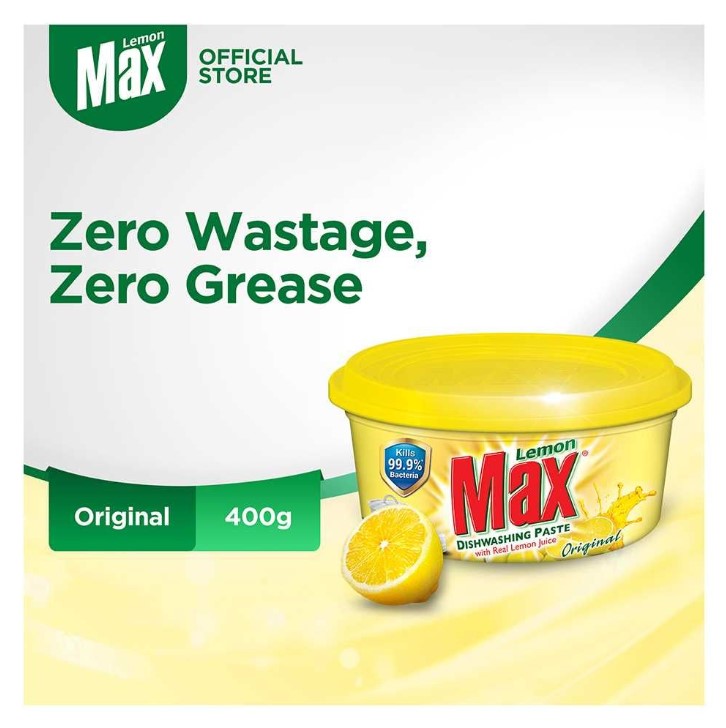 Lemon Max Dishwashing Paste, Yellow, 400g