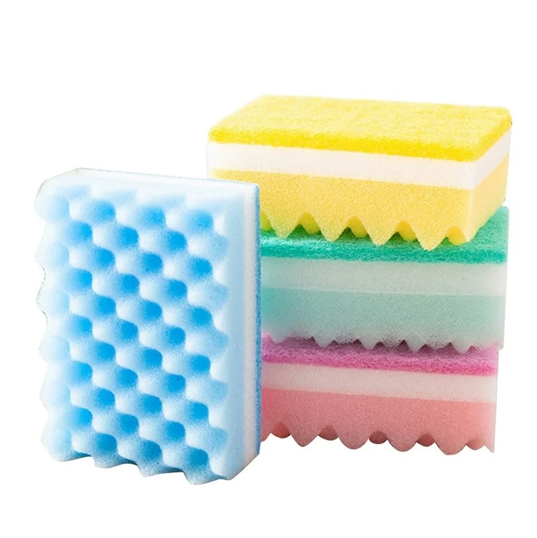 Qia Jie Dish Sponges Wavy Double-Sided Sponge