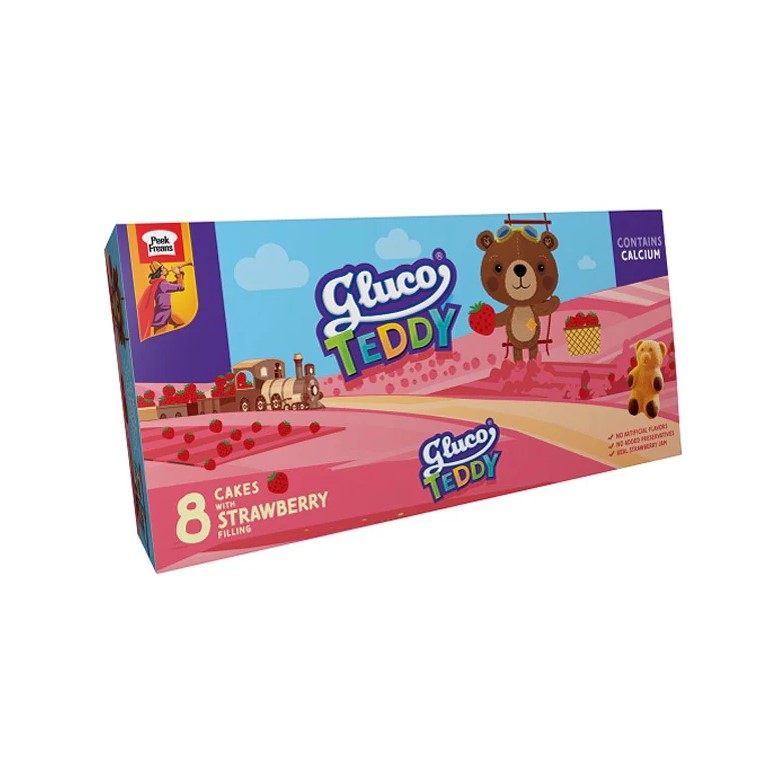 PEAK FREANS Gluco Teddy Strawberry Cake – 8pc Pack