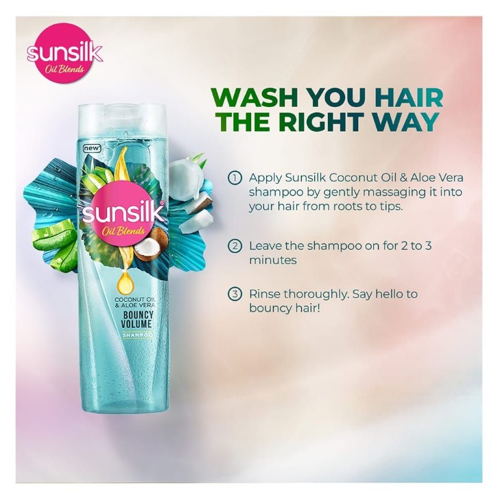 Sunsilk Coconut Oil &amp; Aloe Vera Bouncy Volume Shampoo – 380ml