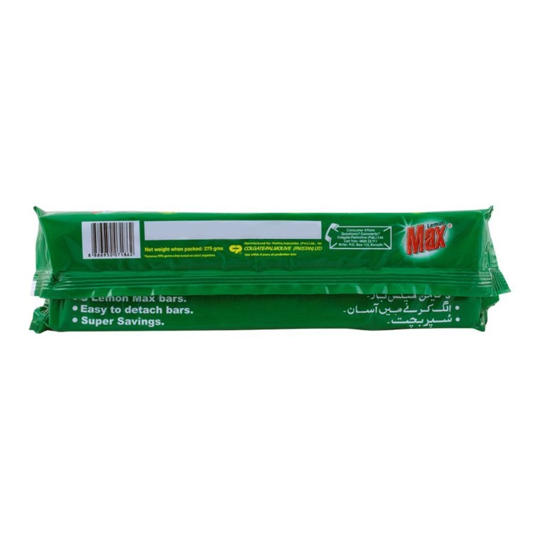 Lemon Max Dishwash Bars – 3 Long Bars (265g)