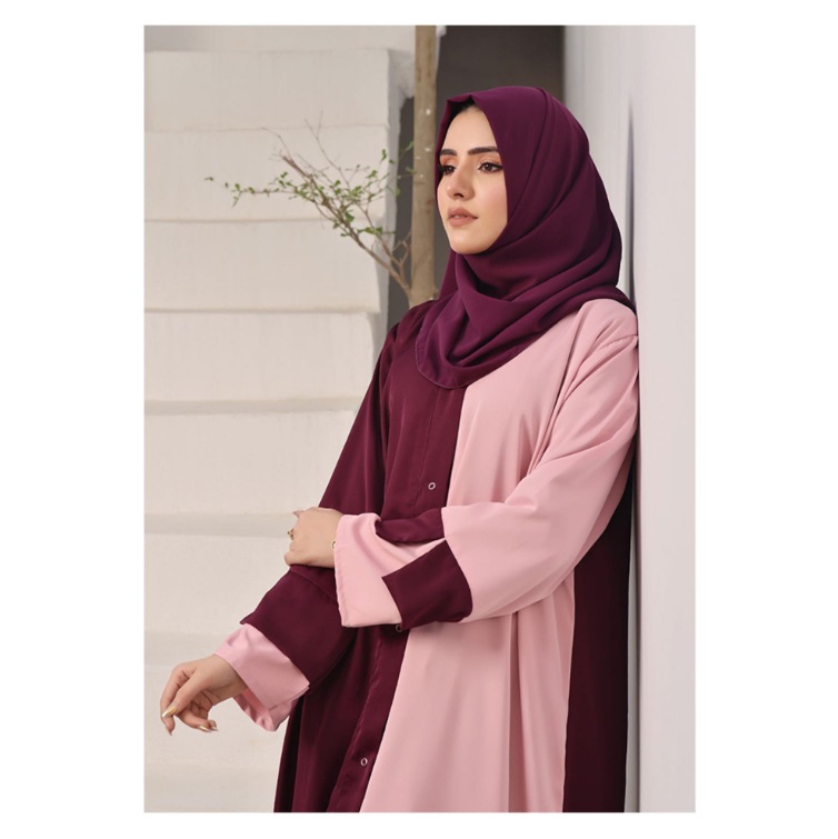 Affinity Purple Majesty and Pale Pink Abaya