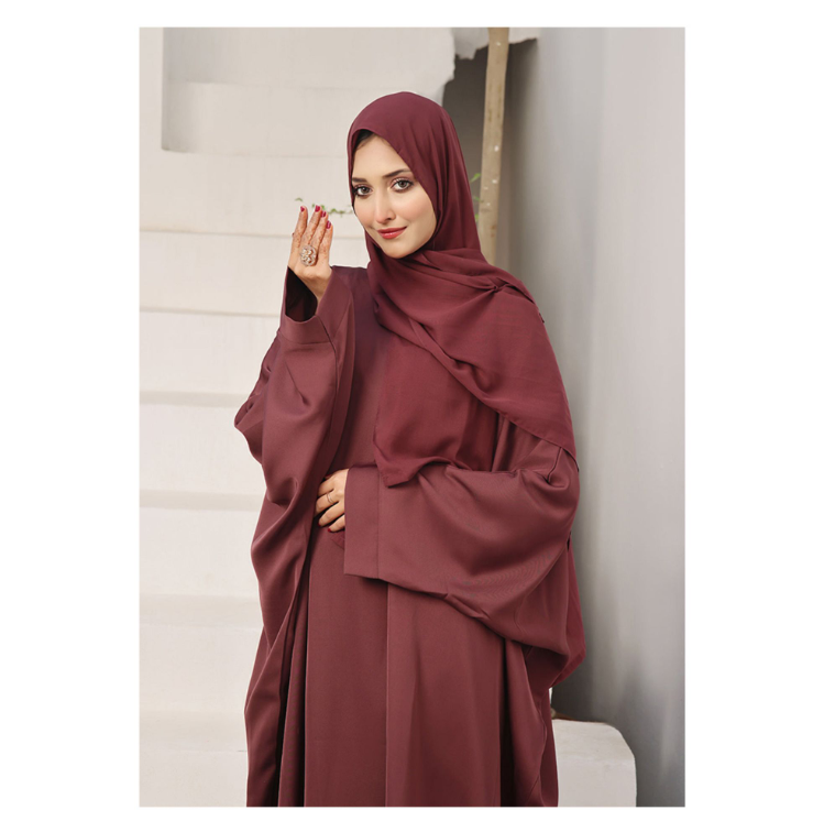 Affinity Burgundy Butterfly Gown Abaya