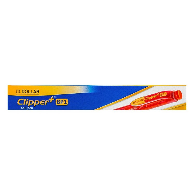 Dollar Clipper+BP1 Super Smooth Ball Pen F 0.8, Red, 10-Pack, BPCL5