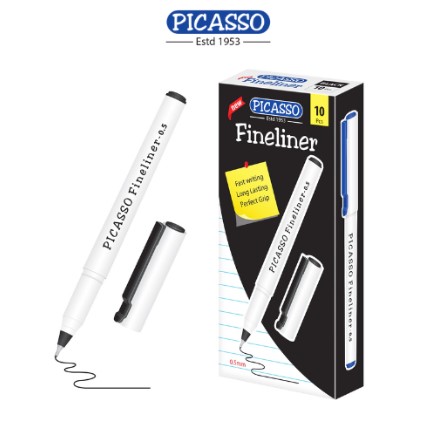 Picasso Pointer Black Fineliner 0.5mm – PF02CB (Pack of 10)