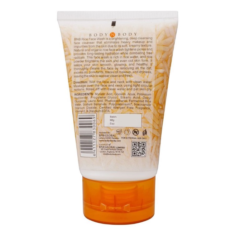 BNB Organic Source Brightening Rice Face Wash – 120ml