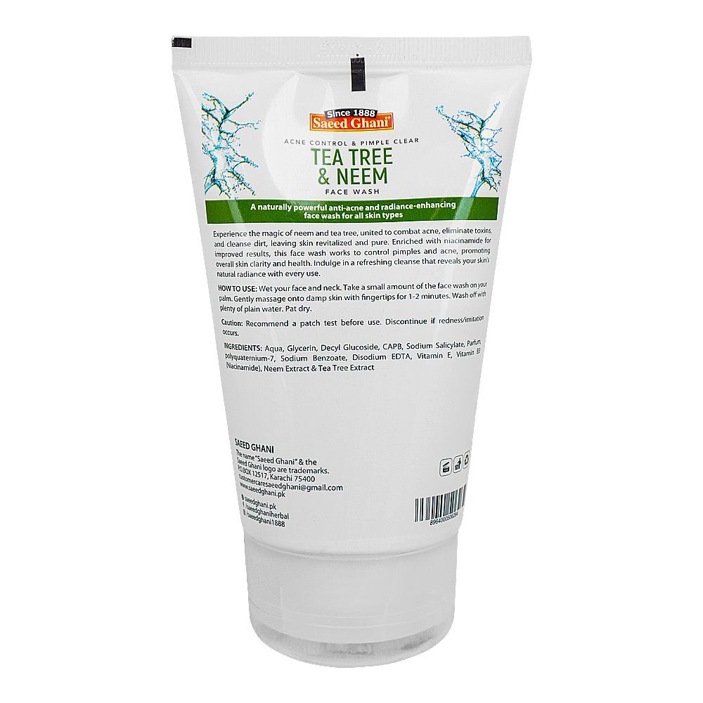 Saeed Ghani Tea Tree &amp; Neem Face Wash – 100ml