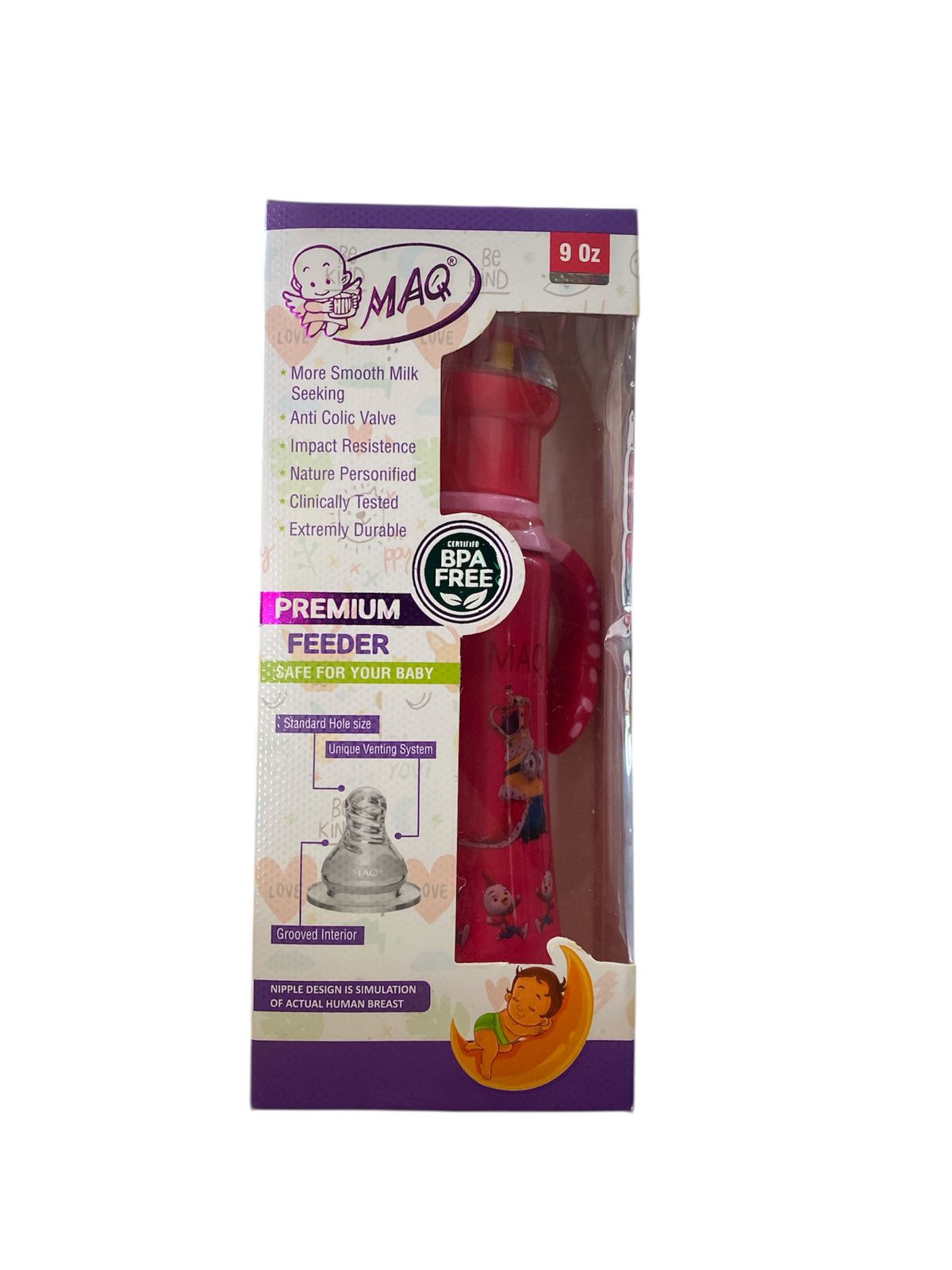 MAQ Premium Baby Feeder – BPA Free &amp; Anti-Colic Red