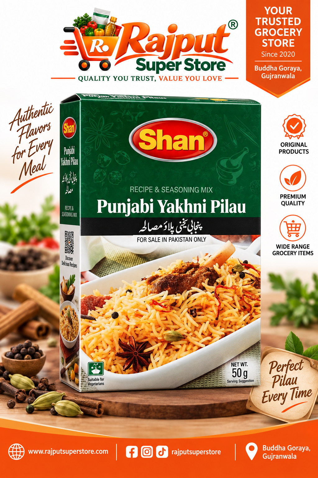 Shan Punjabi Yakhni Pilau Recipe Masala – 50g