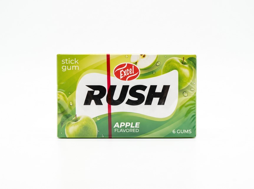 Excel Rush Apple Flavoured Stick Gum – 6 Gums