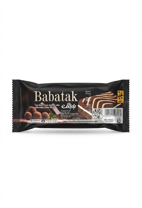 Babatak Two-Layer Cocoa Sponge Cake with Milky Cream Filling – Single Pack