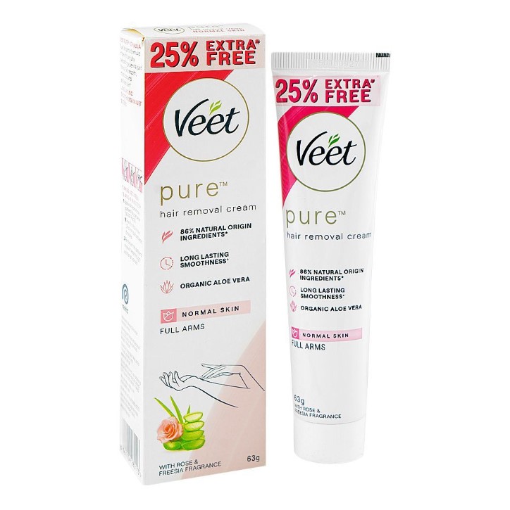 Veet Pure Rose &amp; Freesia Hair Removal Cream for Normal Skin – 63g