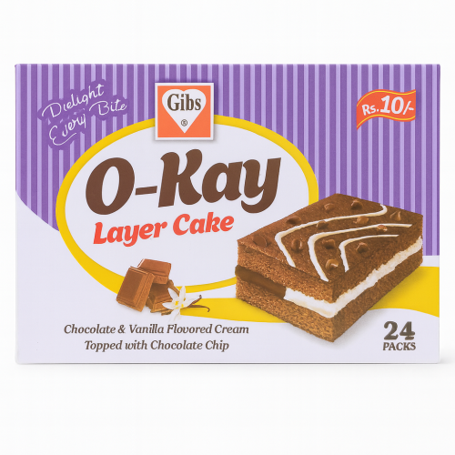 Gibs O-Kay Layer Cake 24 Packs Rs10 | Soft Creamy Snack Cakes | Rajput ...