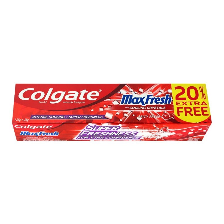 Red Colgate Toothpaste Colgate Max Fresh Red Gel Spicy Fresh Tooth Paste 125g+25g 20% Extra Free