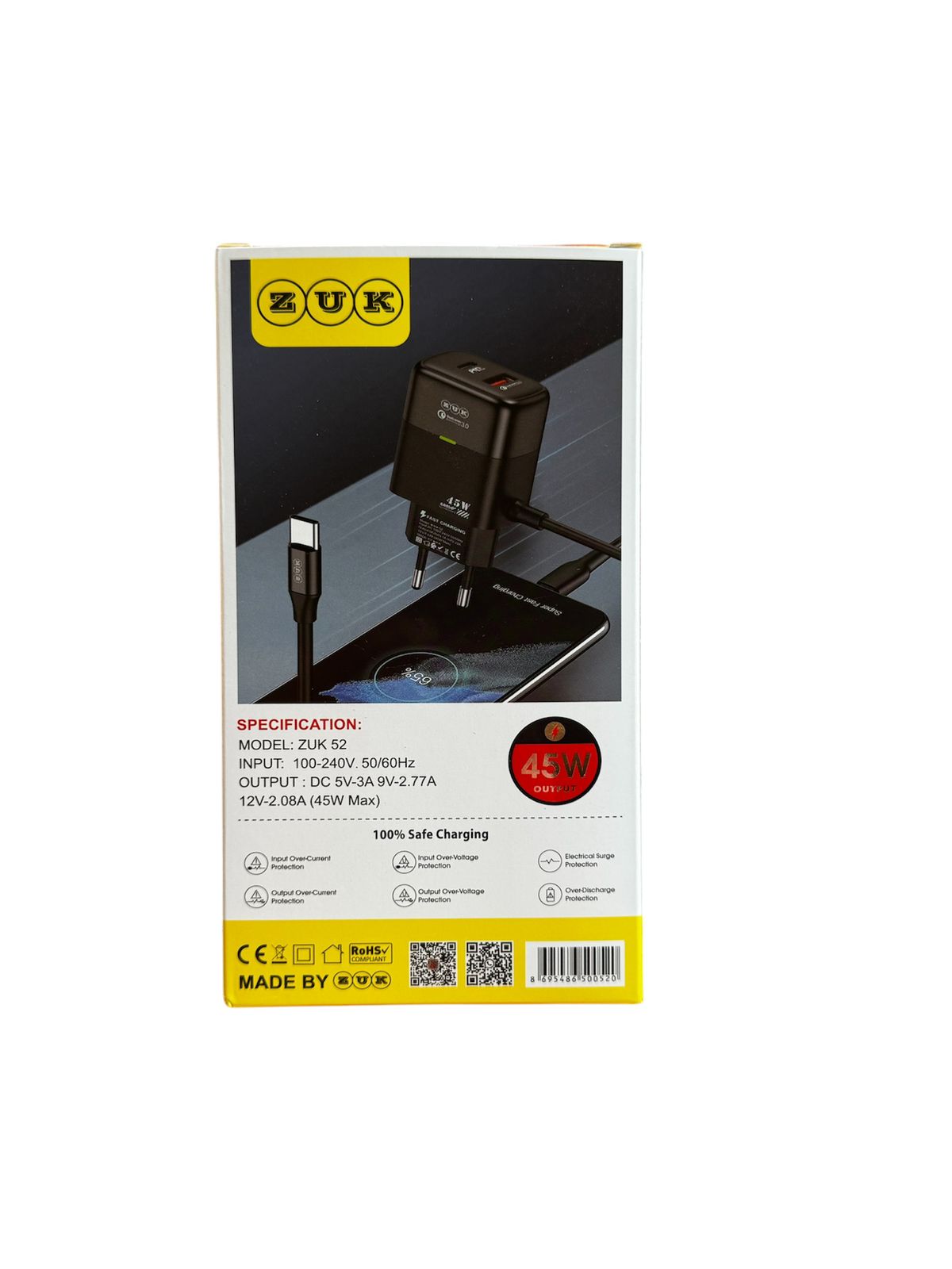 ZUK Quick Charger – 45W Type-C (ZUK 52)