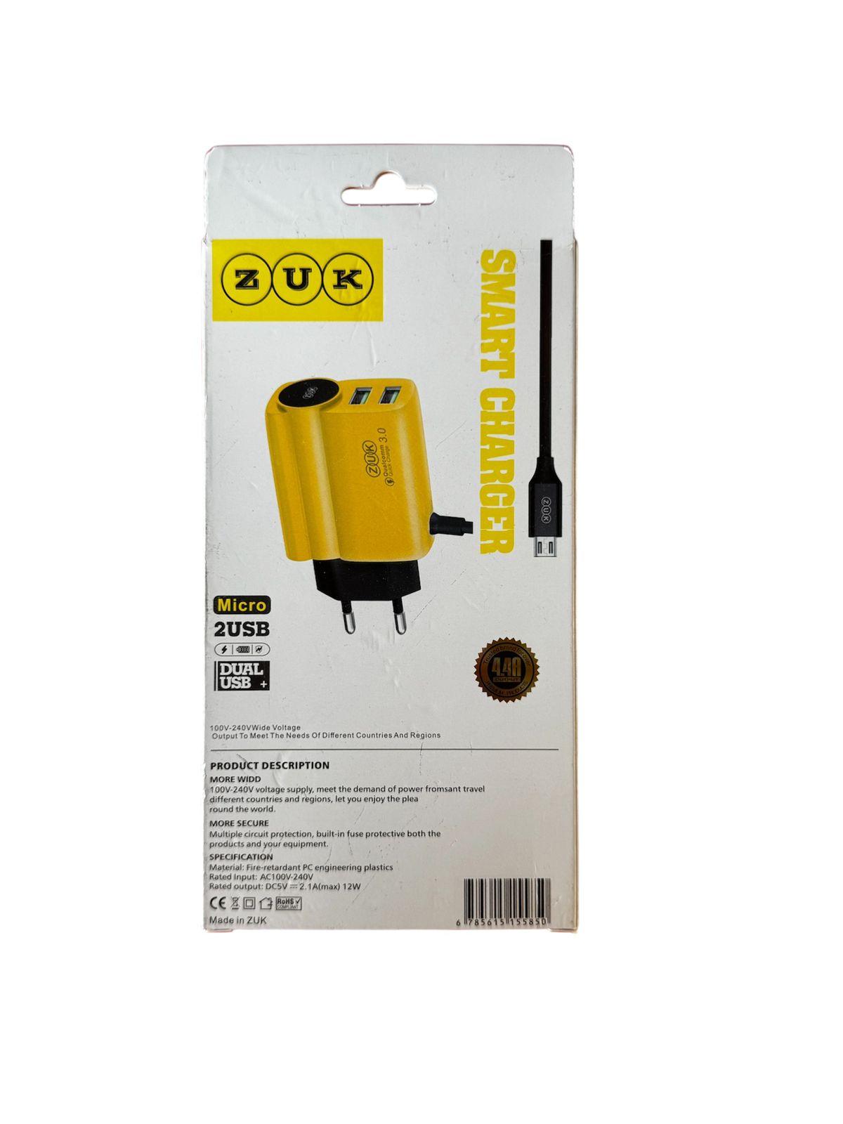 ZUK-25 Light Change Smart Charger (4.4A Dual USB)